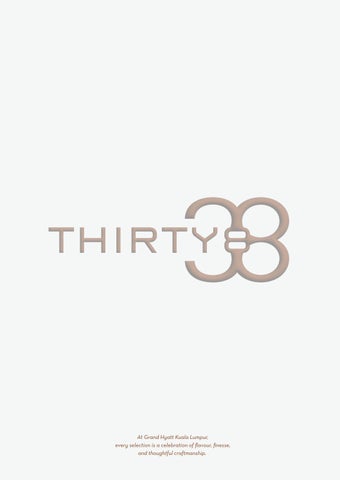 Menu: THIRTY8 A La Carte