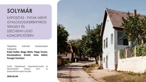 Solymári Széchenyi liget fejelsztési vizsgálata