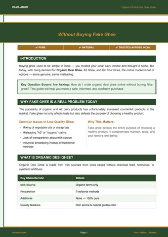 How to Order Organic Desi Ghee Online Without Buying Fake Ghee