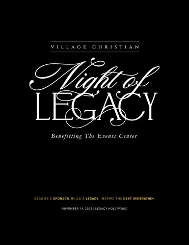2026 Night of Legacy Sponsorships