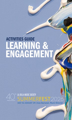 La Jolla Music Society SummerFest 2026 Learning & Engagement Brochure 