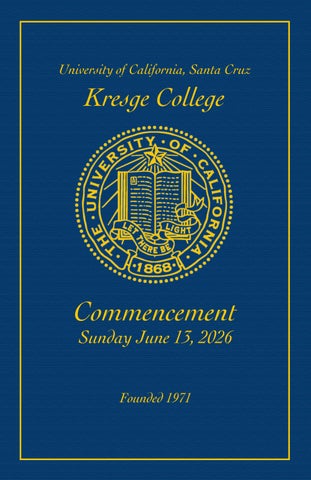 2026 Kresge College Commencement Program