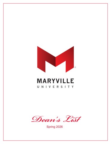 Maryville University 2026 Spring Dean's List
