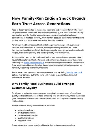 How Family-Run Indian Snack Brands Earn Trust Across Generations