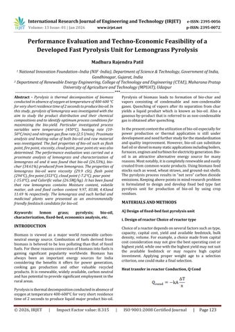 SYNTHESIS OF AN HETEROCYCLIC COMPOUND 5-PHENYL-1, 3, 4- THIADIAZOLE-2-AMINE