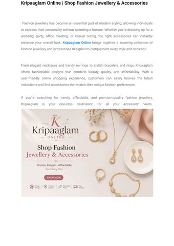 Kripaaglam Online _ Shop Fashion Jewellery & Accessories