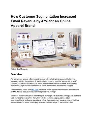 Increased Email Revenue by 47%—Case 3