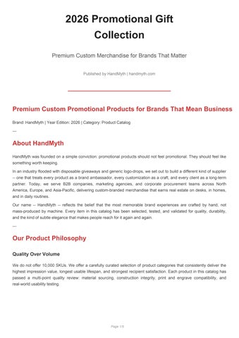 HandMyth-2026-Catalog-2026 Promotional Gift Collection