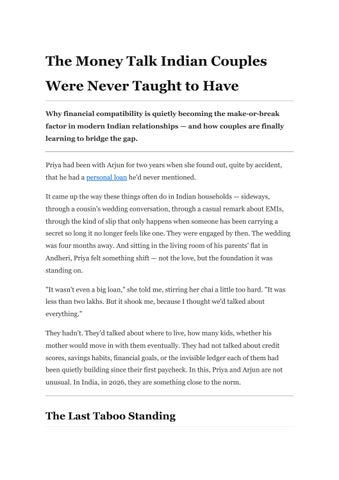 The Money Talk Indian Couples Were Never Taught to Have