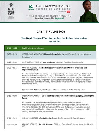 NEDBANK TOP EMPOWERMENT 2026 PROGRAMME  