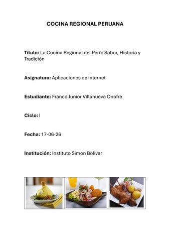 COCINA REGIONAL PERUANA