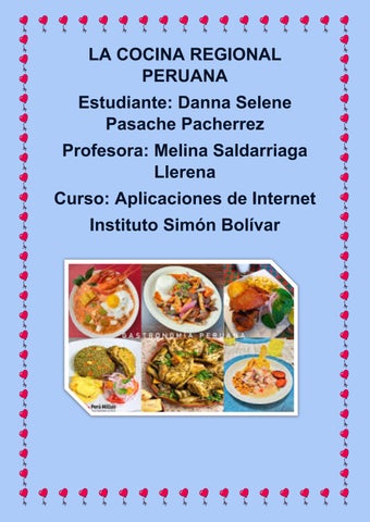 LA COCINA REGIONAL PERUANA. Danna PASACHE