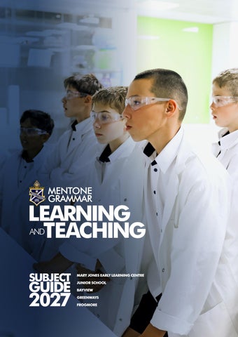Mentone Grammar Learning & Teaching Subjects Guide 2027
