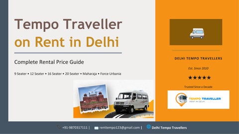 Tempo Traveller Booking Price Guide