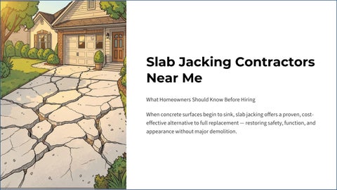 Slab Jacking Contractors Near Me – What Homeowners Should Know Before Hiring PDF