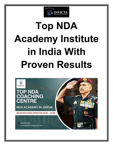 Top NDA Academy Institute in India With Proven Results
