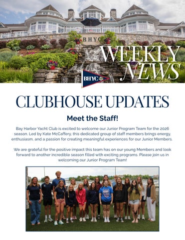 BHYC Weekly Newsletter