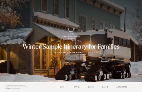 Scarp Ridge Lodge Winter Sample Itinerary For Families