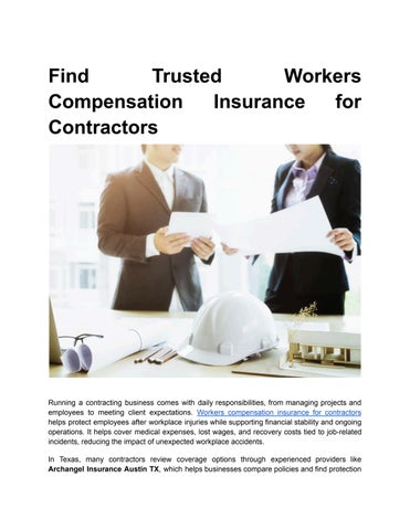 Find Trusted Workers Compensation Insurance for Contractors