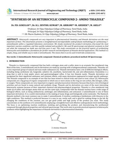 “SYNTHESIS OF AN HETEROCYCLIC COMPOUND 2- AMINO THIAZOLE"