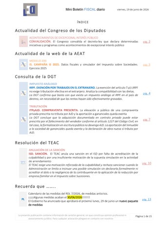 Mini Boletín FISCAL 19/06/2026 - www.gabinetedelaorden.com