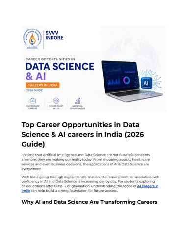 Top Career Opportunities in Data Science & AI careers in India (2026 Guide)