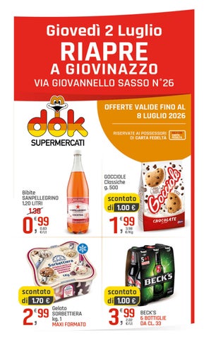 Nuova apertura dal 2 al 8 Luglio Giovinazzo
