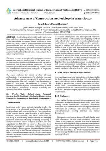 Advancement of Construction methodology in Water Sector
