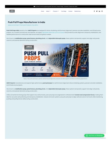Push Pull Props India: Complete Guide for Mivan Formwork & Precast Construction