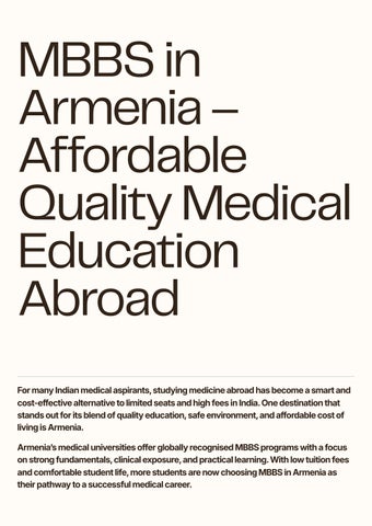 MBBS in Armenia – Affordable Quality Medical Education Abroad (1)