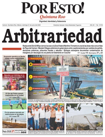 PORTADA POR ESTO CANCUN DOMINGO 21 DE JUNIO DE 2026