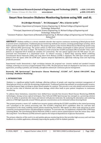 Smart Non-Invasive Diabetes Monitoring System using NIR and AI.