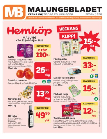 Malungsbladet v.26 2026