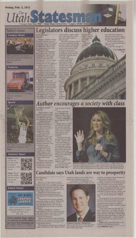 The Utah Statesman, February 3, 2012
