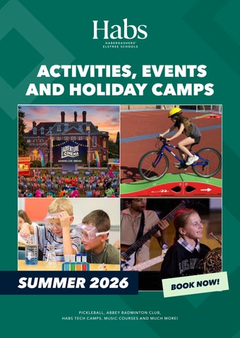 Activities, events and holiday camps Summer 2026