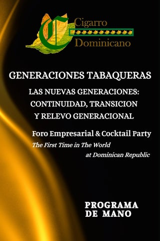 CIGARRO DOMINICANO FORO EMPRESARIAL GENERACIONES TABAQUERAS PROGRAMA DE MANO 2026