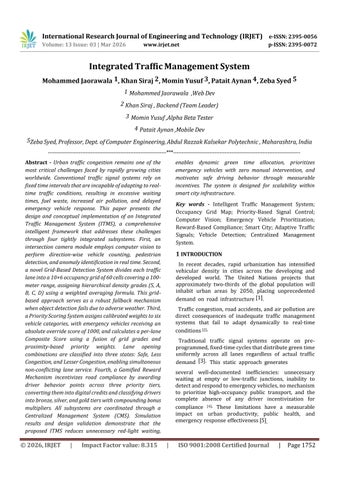 Integrated Traffic Management System