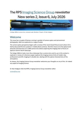 RPS Imaging Science Group newsletter Issue 6