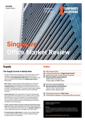 Corporate Locations: Office Market Review - Q3 2026
