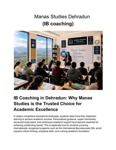 Manas Studies Dehradun  (IB coaching)
