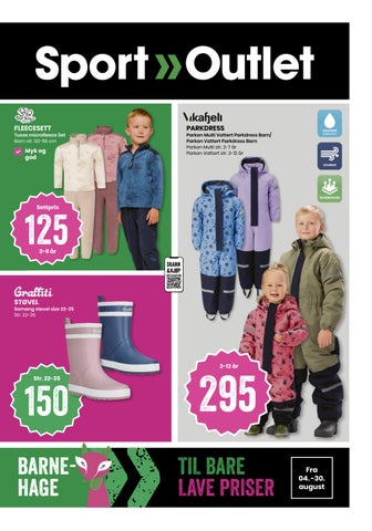 Sport Outlet - Barnehage til bare lave priser