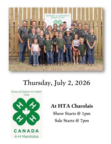 2026 Rivers 4-H Beef Club Steer Sale