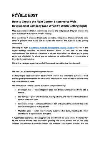 How to Choose the Right Custom E-commerce Web Development Company (And What It's Worth Getting Right