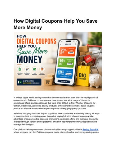 How Digital Coupons Help You Save More Money