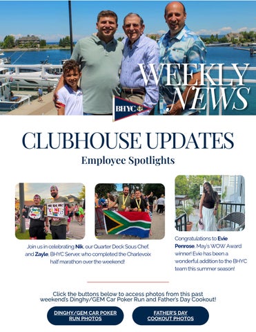 BHYC Weekly Newsletter