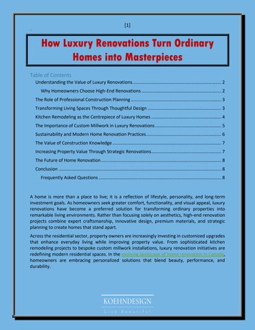 Luxury Renovations Turn Homes