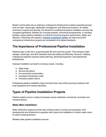 Pipeline Installation in Halifax_ Building Reliable Infrastructure for Growing Communities