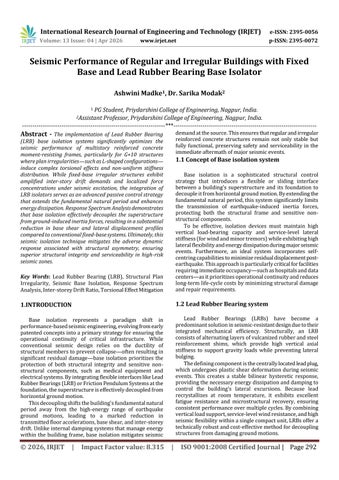 Seismic Performance of Regular and Irregular Buildings with Fixed Base and Lead Rubber Bearing Base 
