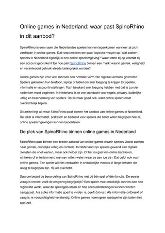 Online games in Nederland_ waar past SpinoRhino in dit aanbod