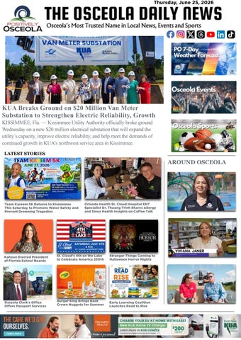 The Osceola Daily News for Thursday June 25, 2026